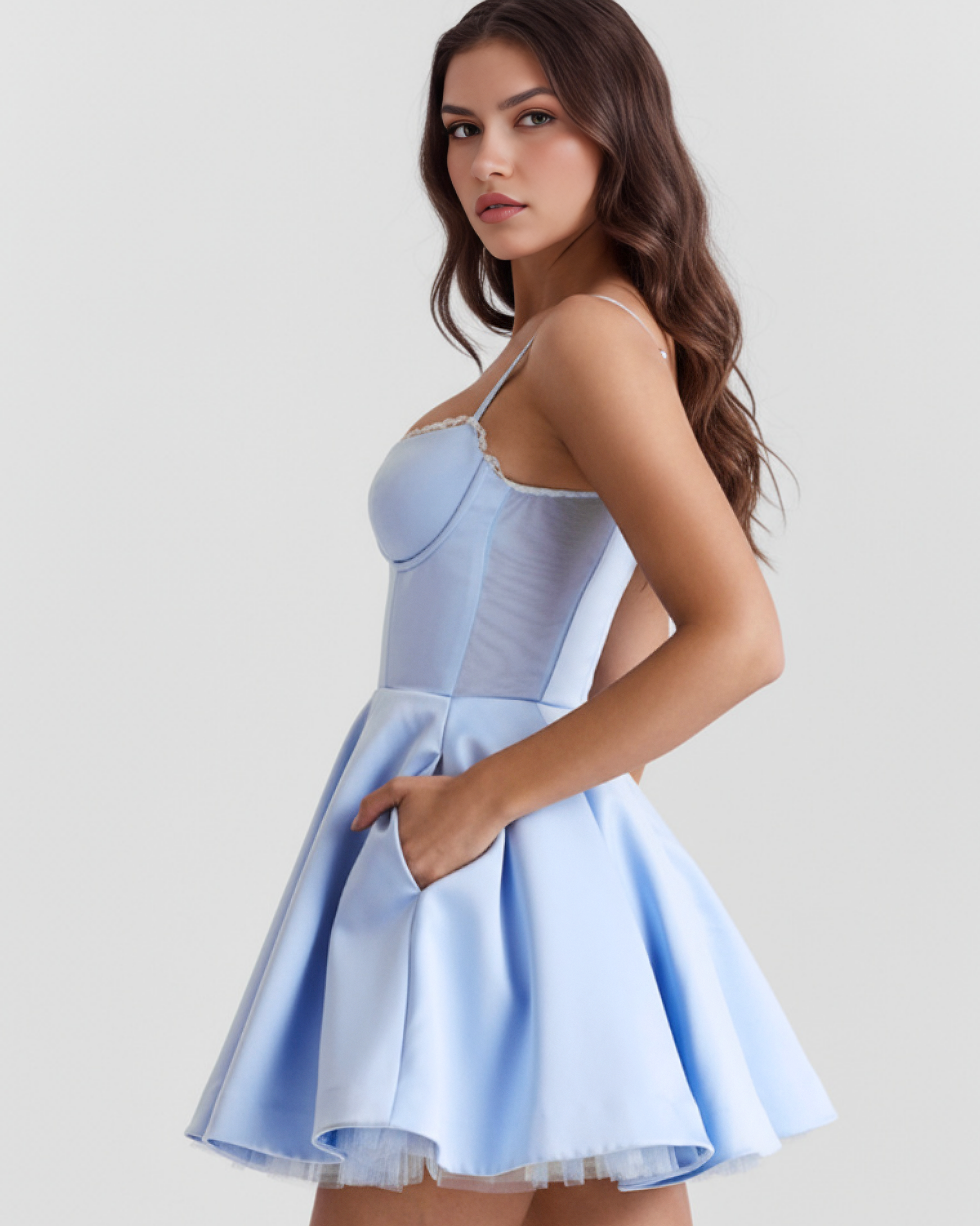 Selena | Women's Boned Cinch-Waist Fairytale Tiered Tulle Mini Dress