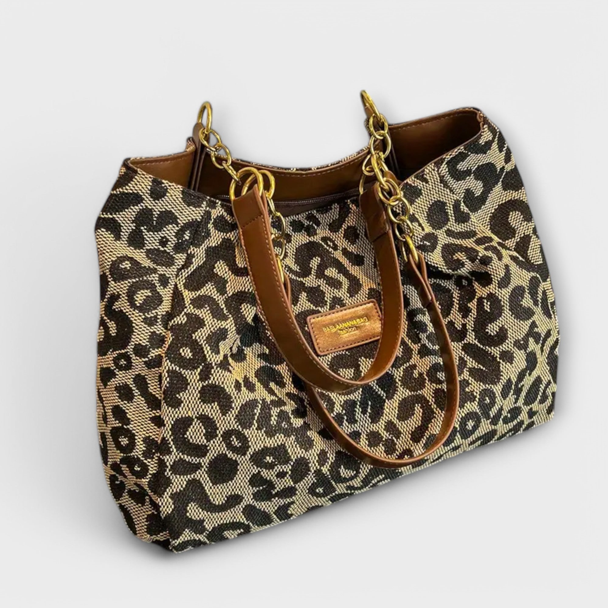 Olivia - Leopard Canvas Tote