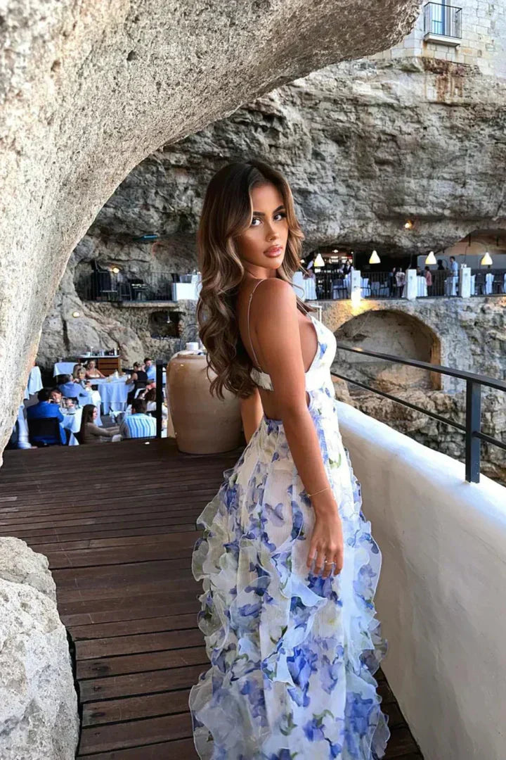 Veil | Elegant Ruffle Maxi Dress