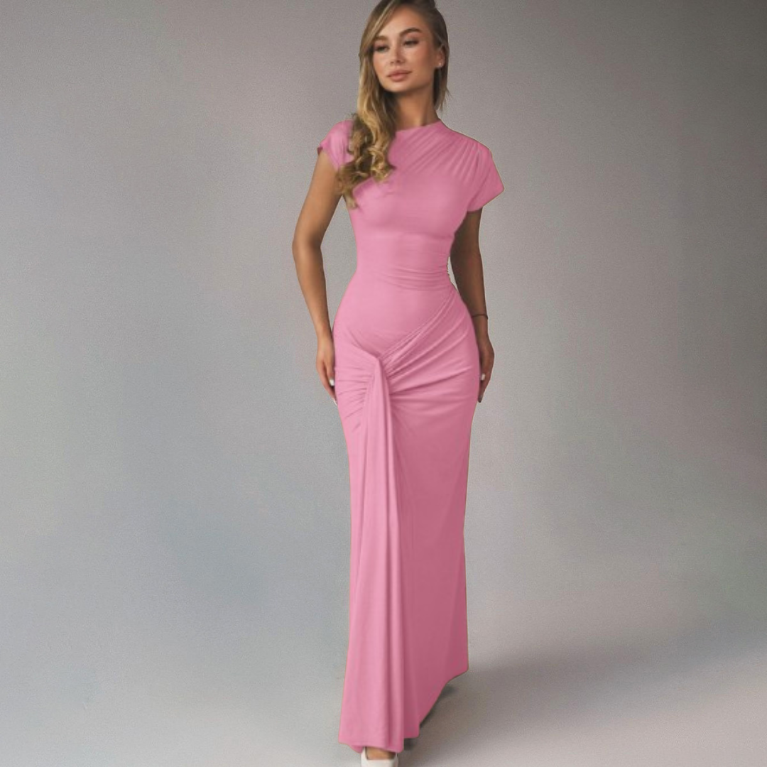 Aurora | Elegant Wrap Ruched Bodycon Formal Dress