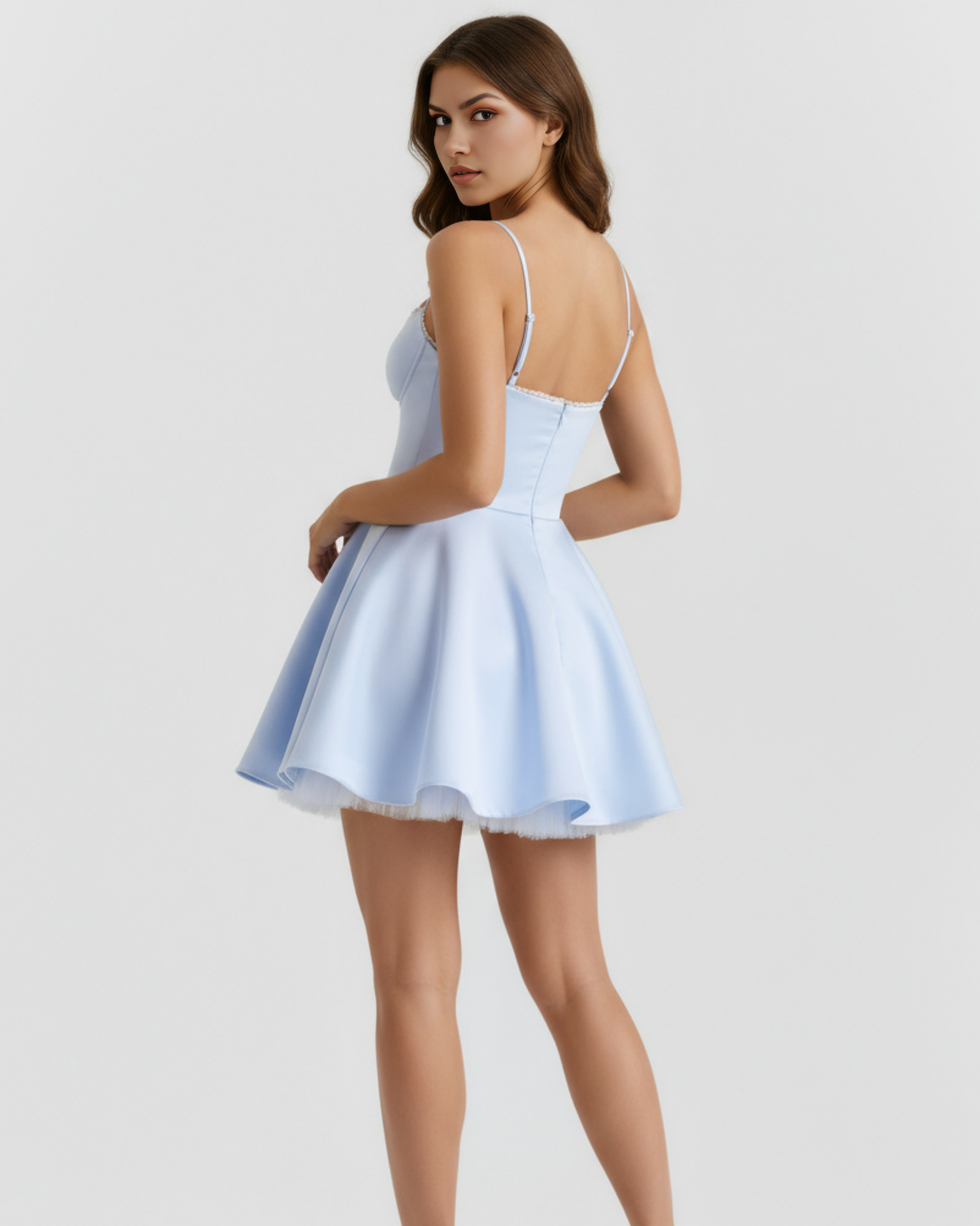 Selena | Women's Boned Cinch-Waist Fairytale Tiered Tulle Mini Dress
