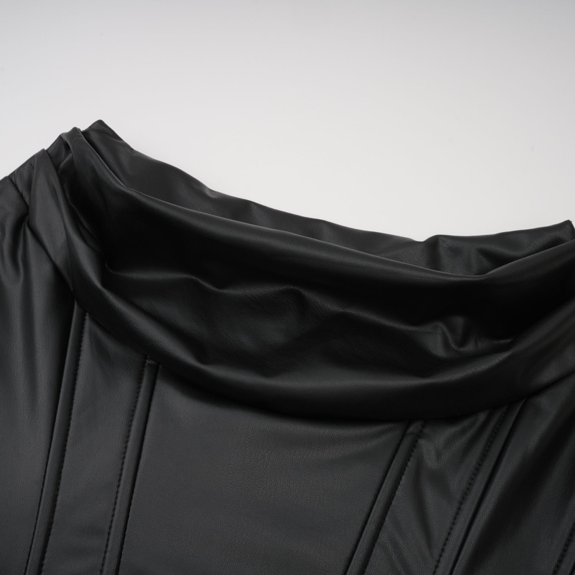 Agnes | Off-The-Shoulder PU Leather Mini Dress