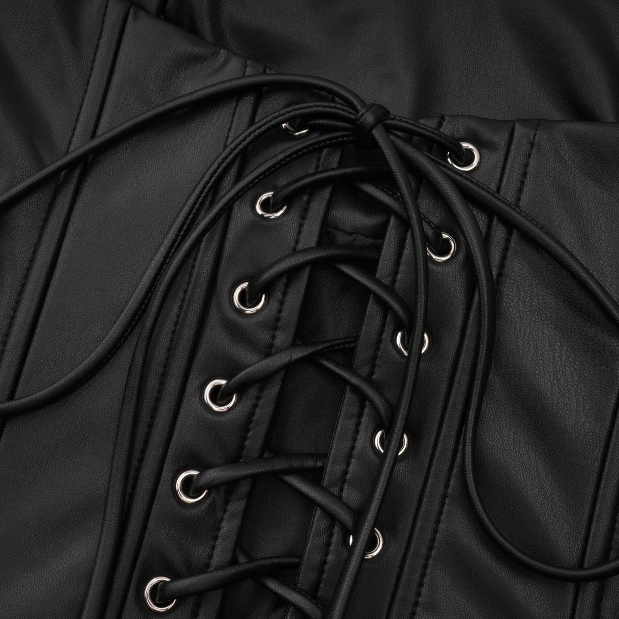 Agnes | Off-The-Shoulder PU Leather Mini Dress