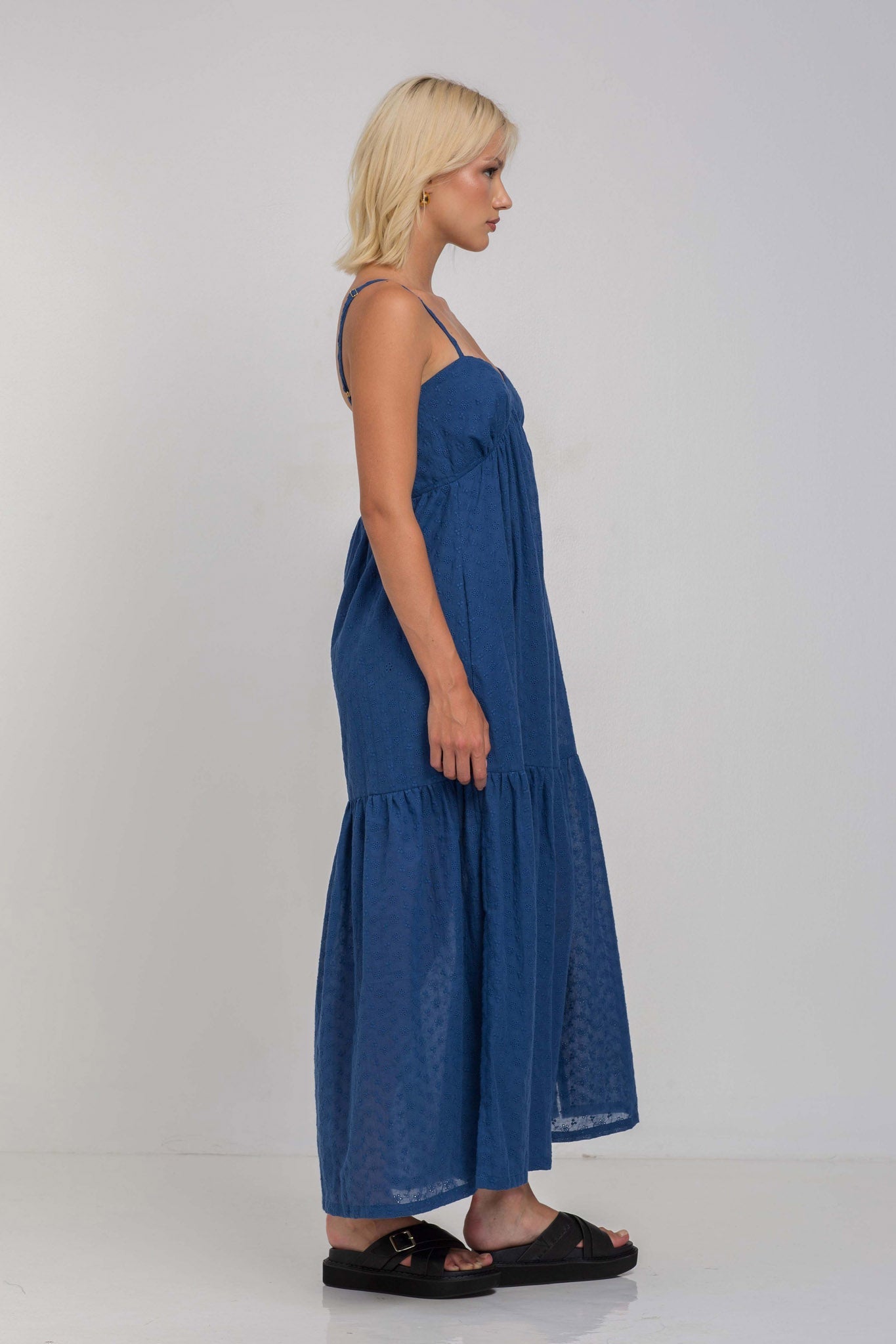 Moon | Women's Alluring Dark Sky Tiered Cami Midi Dress