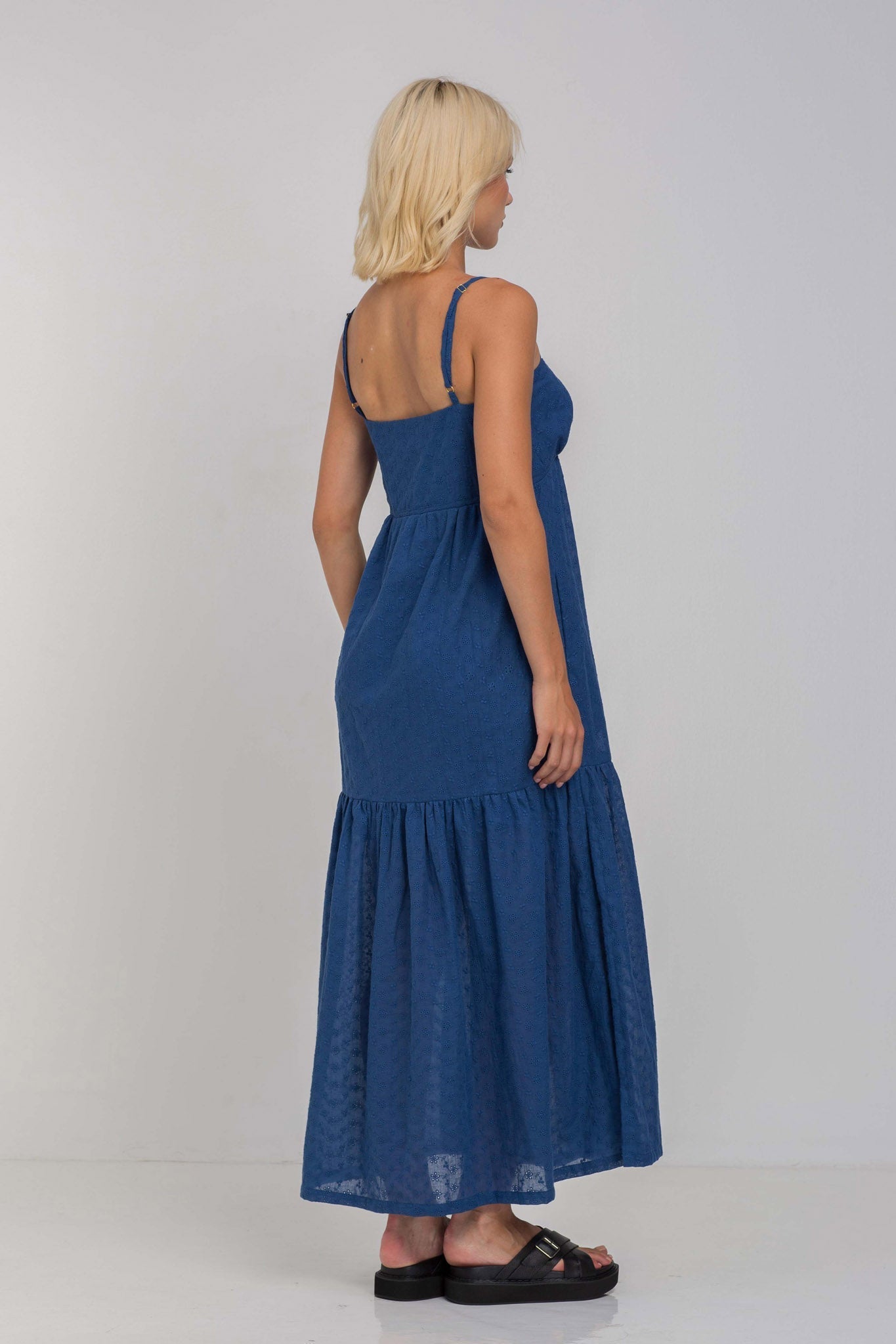 Moon | Women's Alluring Dark Sky Tiered Cami Midi Dress