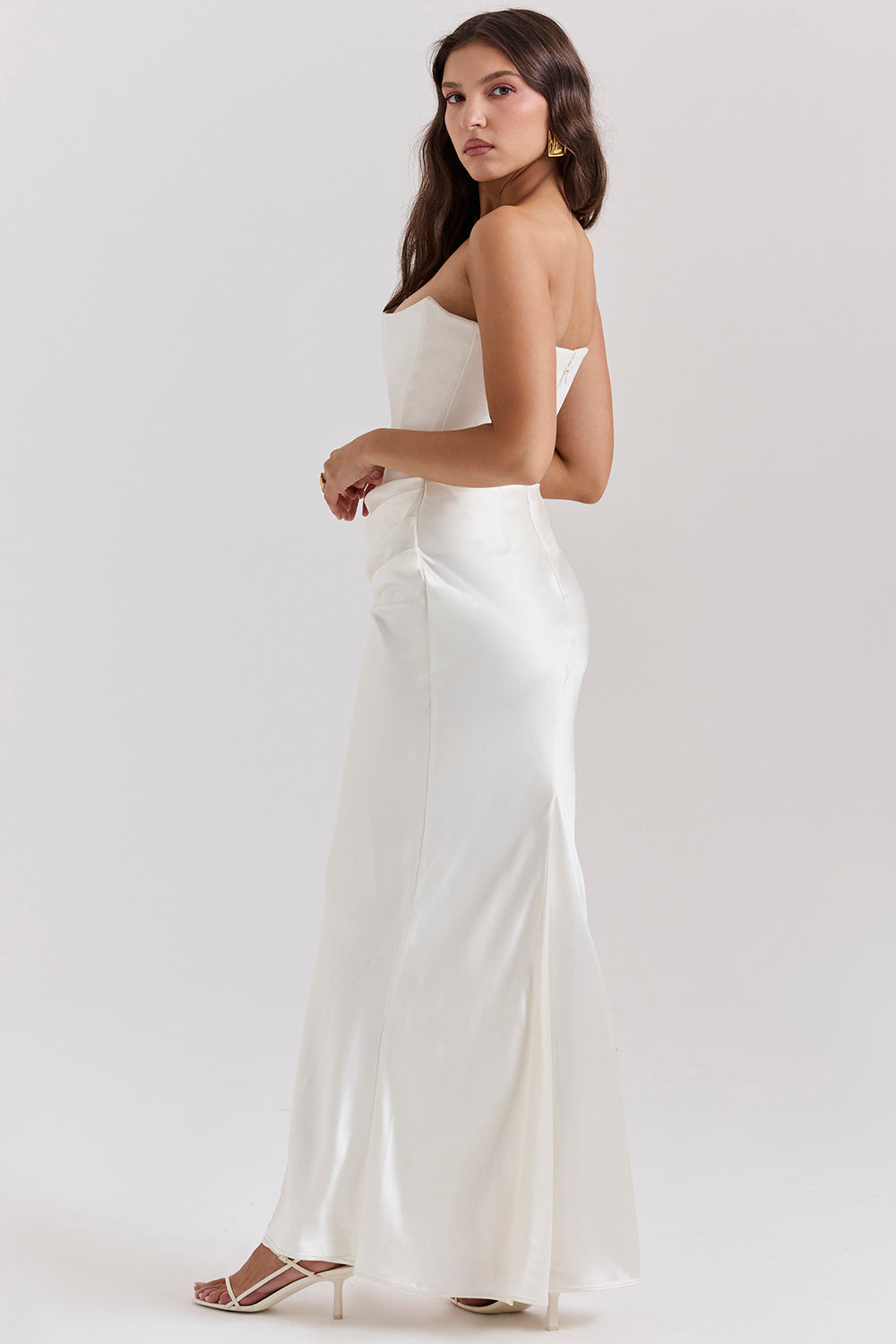 Stella | Women's Timeless Strapless Satin Maxi Dress