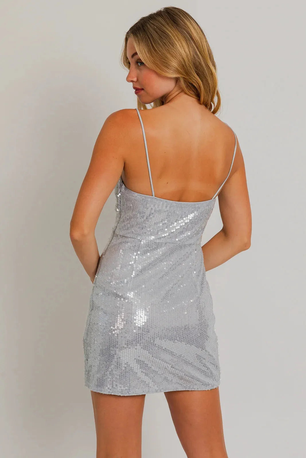 Romy | Women's Shimmering Silver Sequin Mini Dress
