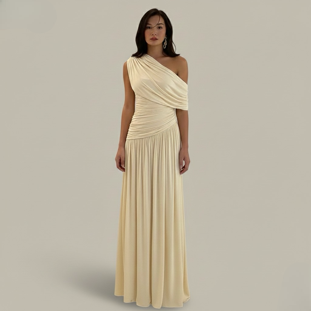 Divine | Elegant One Shoulder Evening Maxi Dress