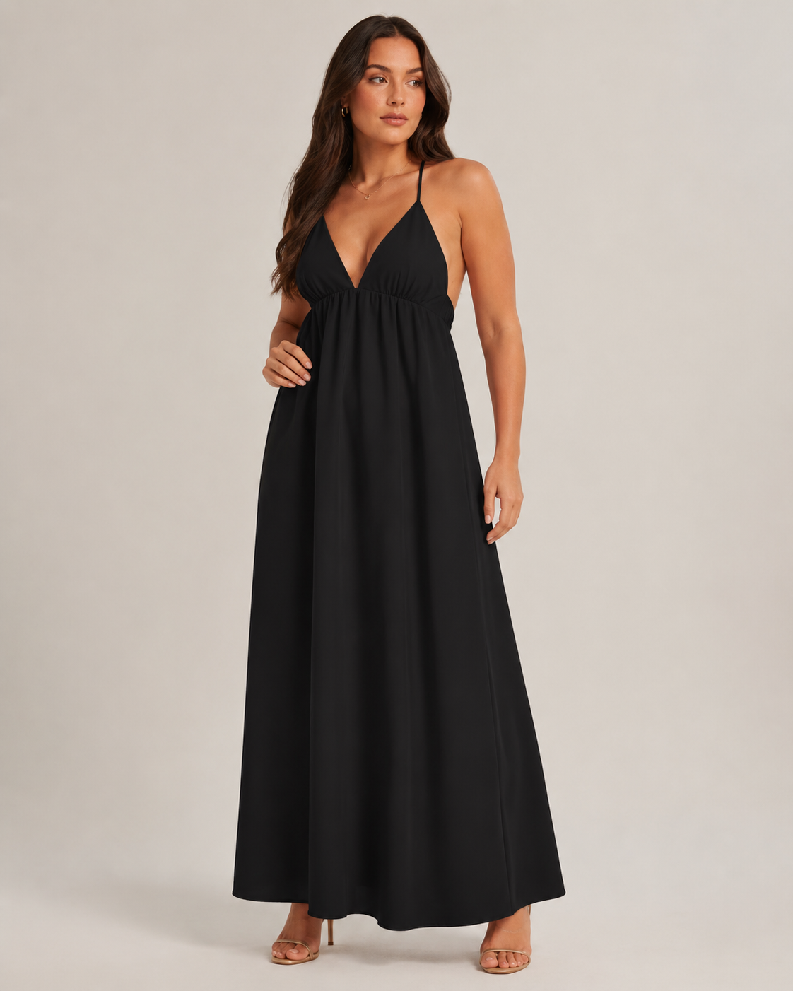Amelia | Plunge Neck Maxi Dress