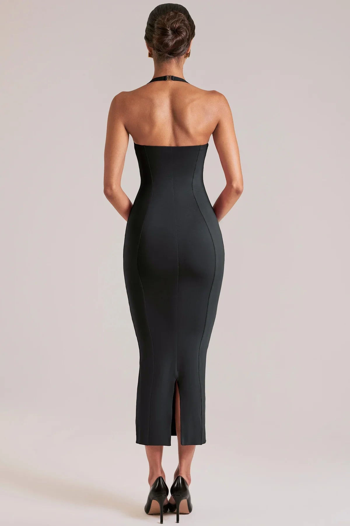 Clara | Women's Contouring Sweetheart Fluted Halter Midaxi Dress