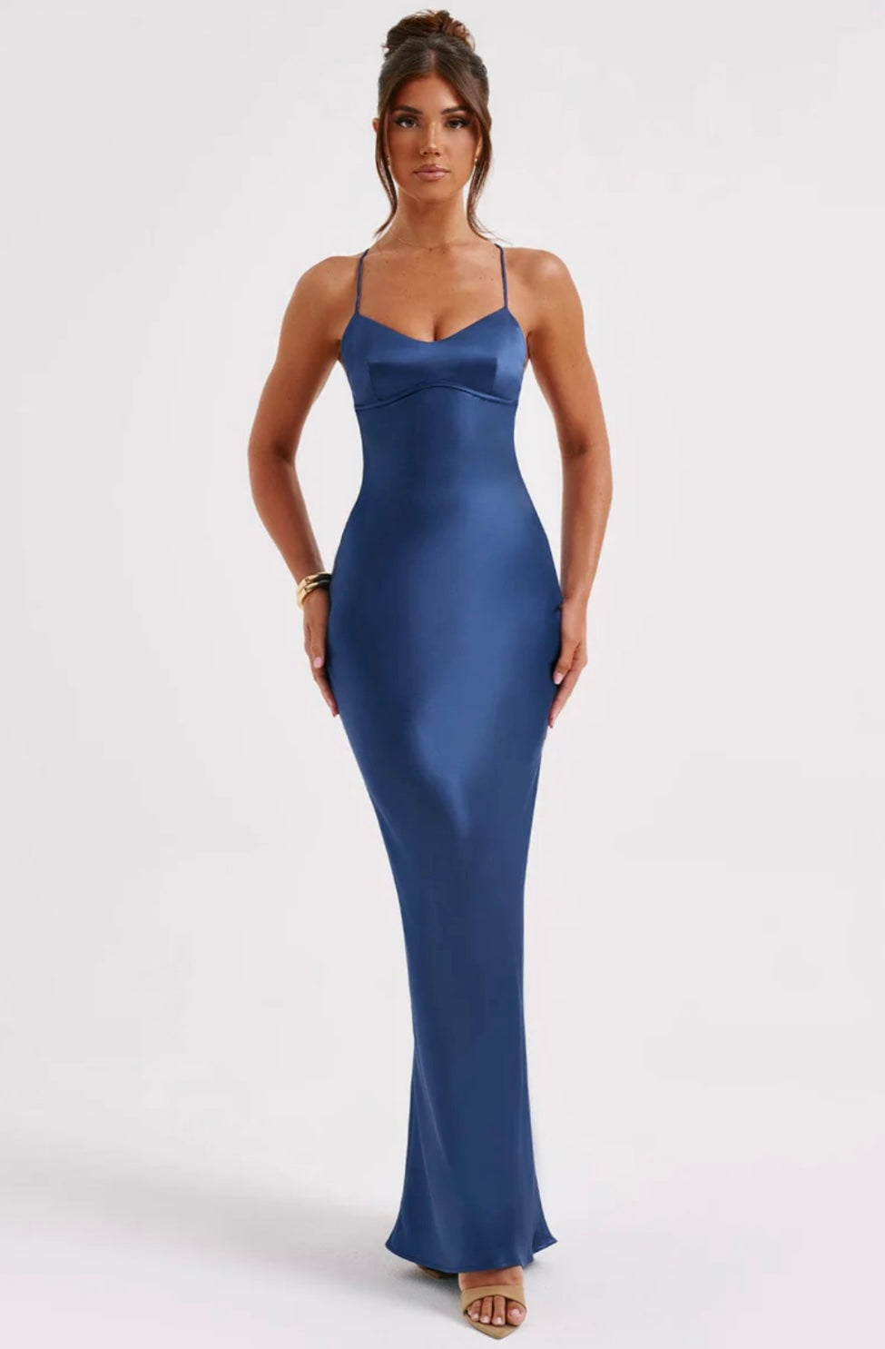 Women's Body-Skimming Draped Maxi Gown Women's Body-Skimming Draped Maxi Gown