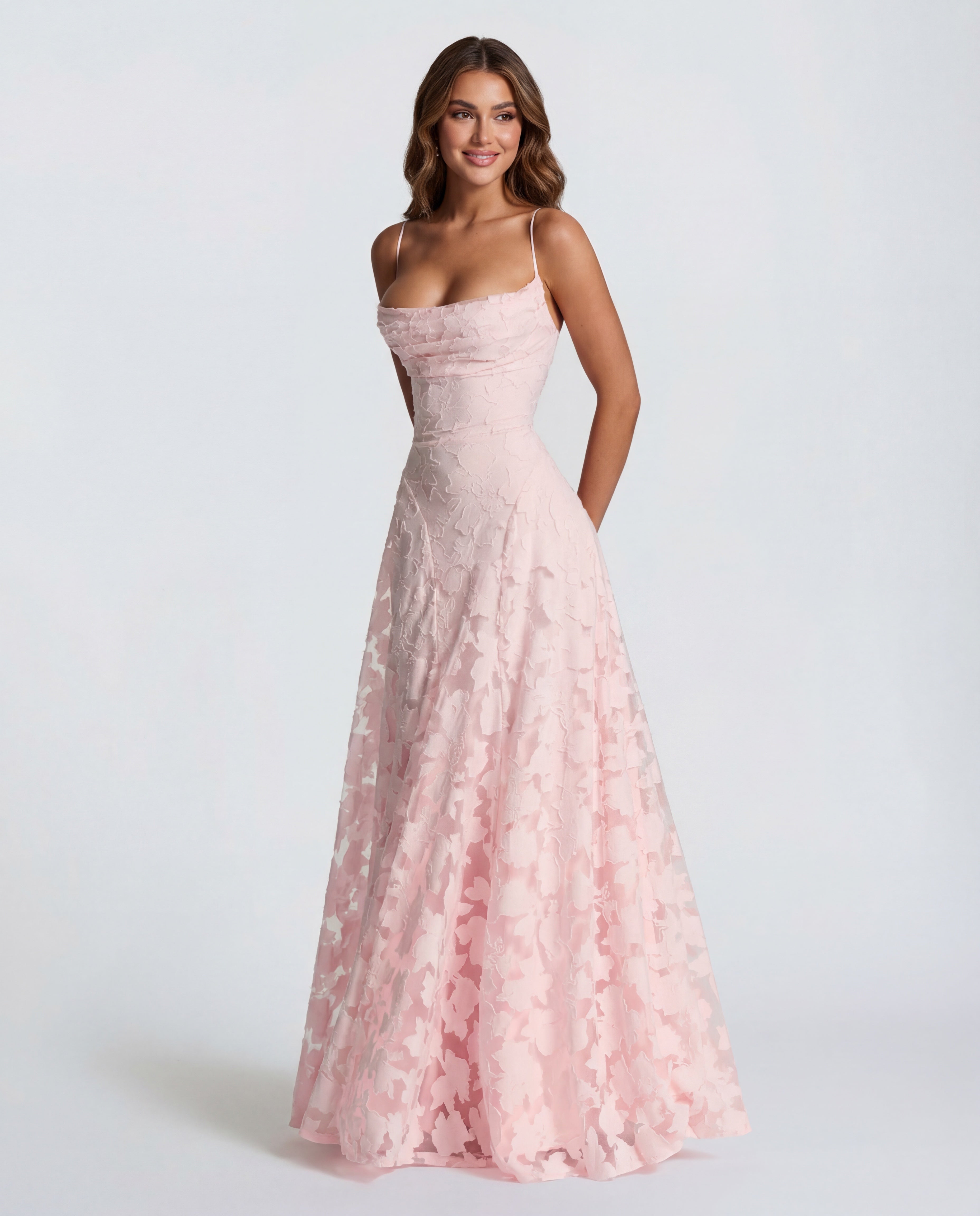 Wynn | Women's Floral Burnout Jersey Cowl Maxi Dress