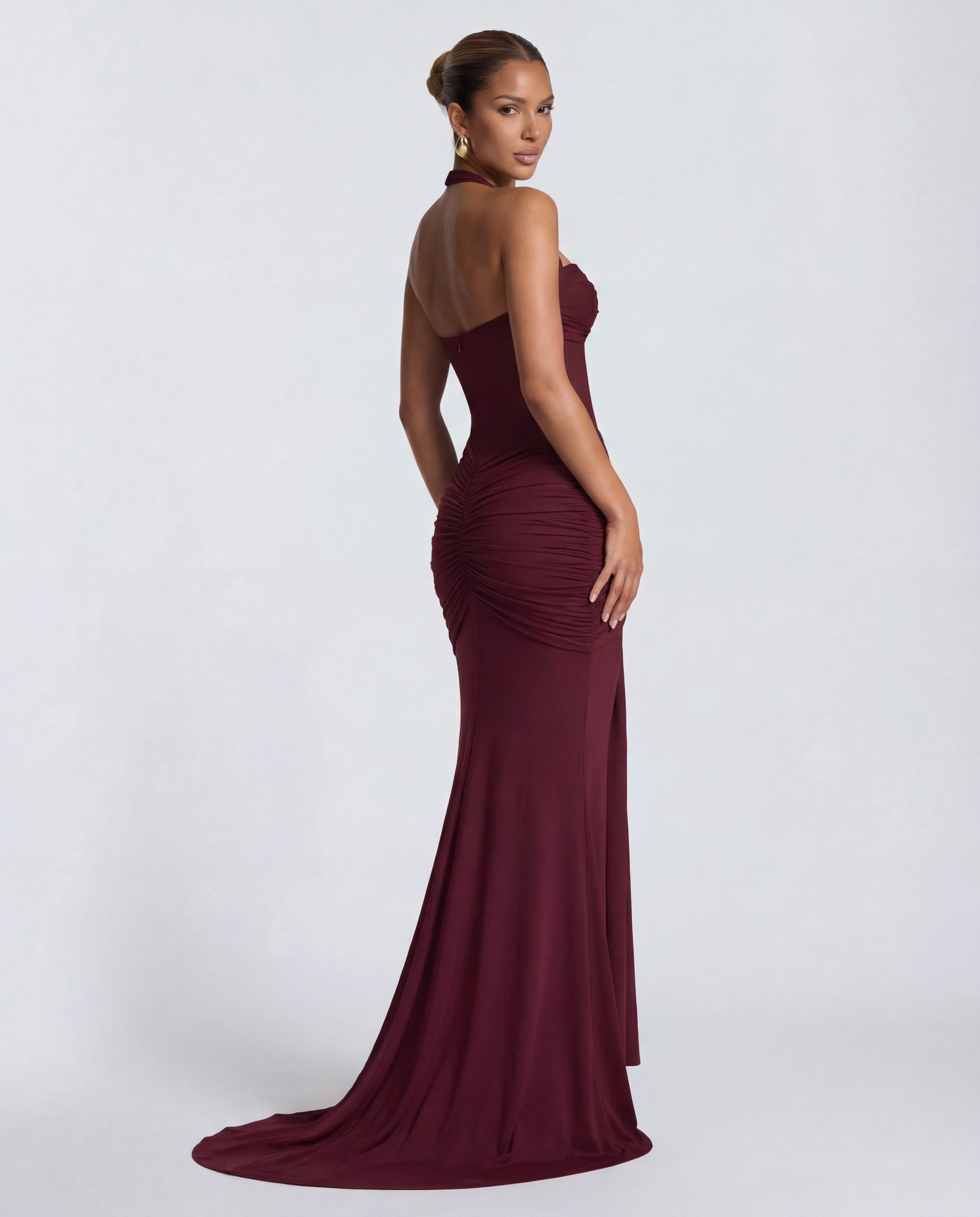 Valentina | Women's Twisted-Bust Mesh Maxi Dress