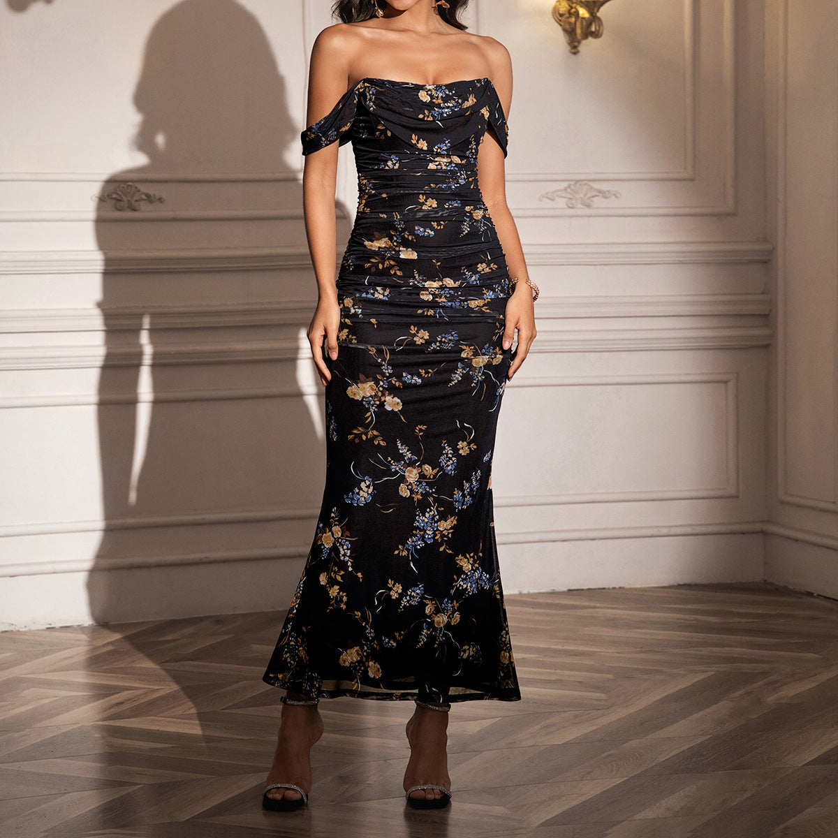 Diana | Elegant Off Shoulder Backless Mermaid Maxi Dress