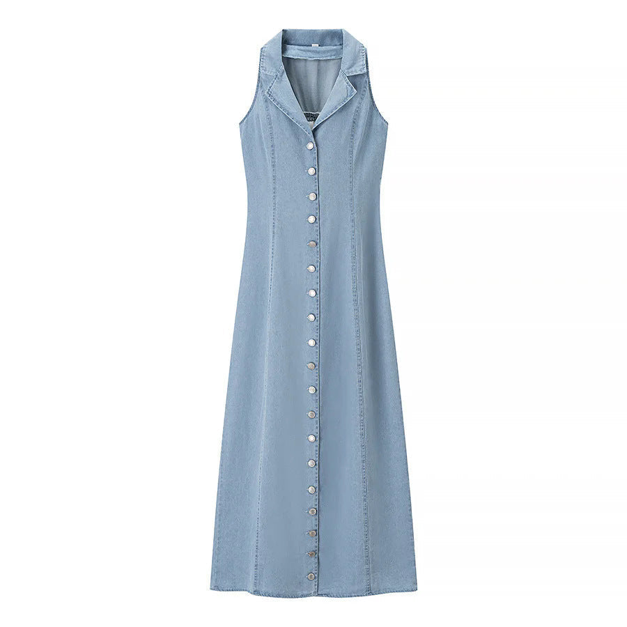 Inocencia | Classic Buttoned Down Deep V-Neck Maxi Dress