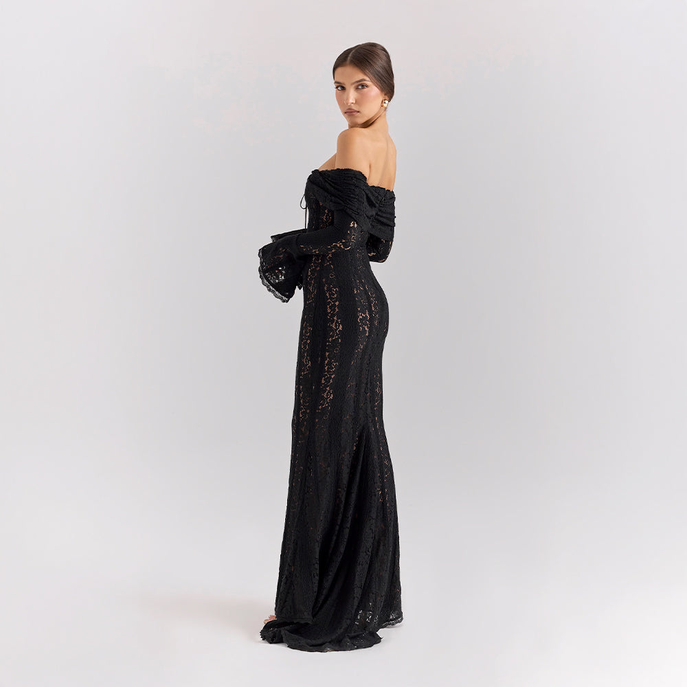 Lissy | Women's Lace Off-Shoulder Bell-Sleeve Maxi Dress