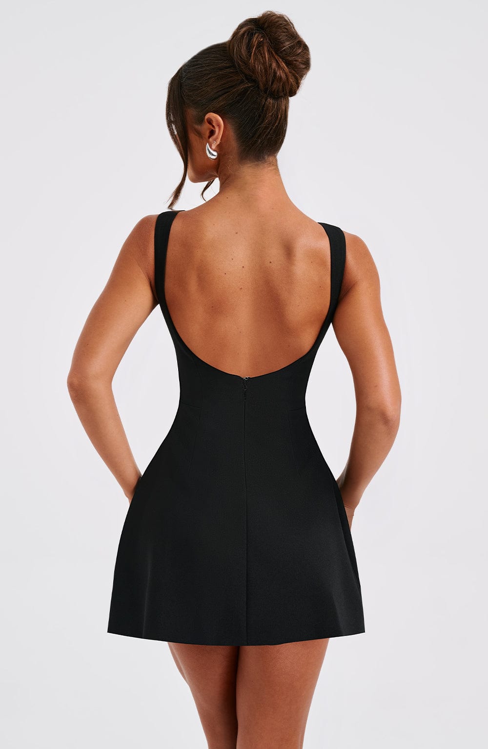 Alana | Elegant High-Neck Voluminous Bubble-Skirt Mini Dress