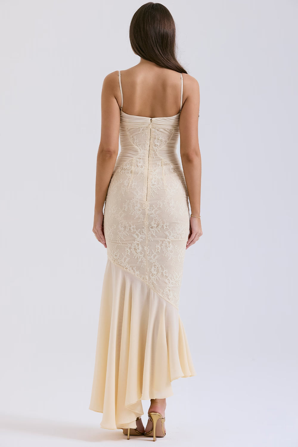 Suzie | Women's Fluid Luminous Vanilla White Ethereal Maxi Gown