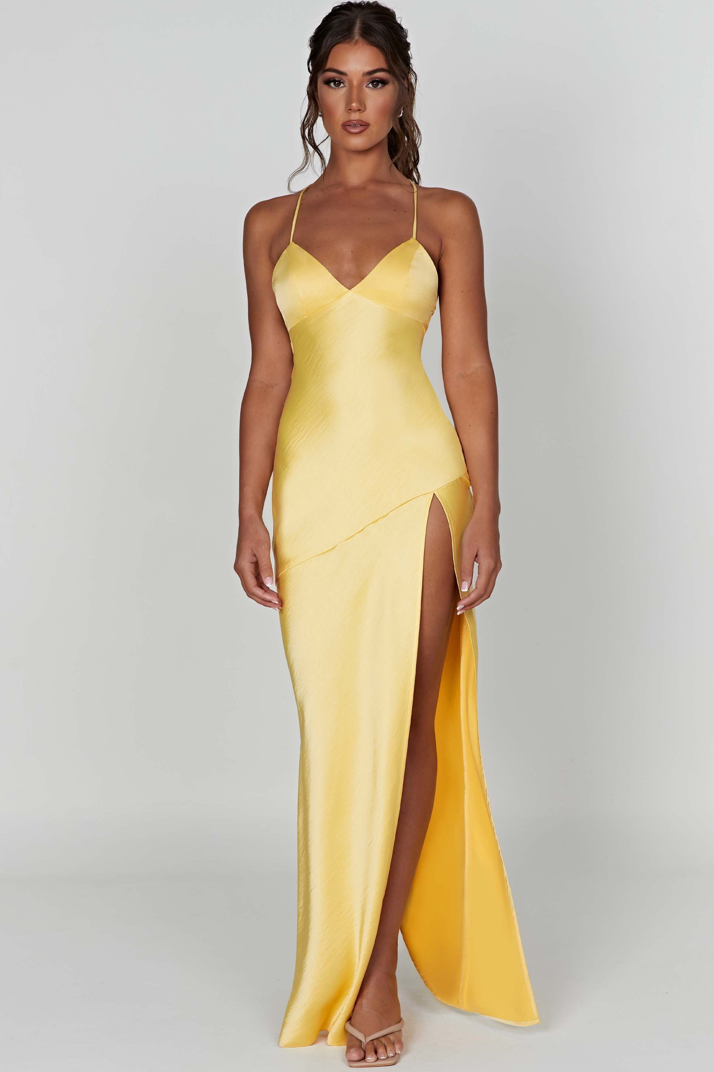 Alexia | Women's Satin Bias-Cut Maxi Dress