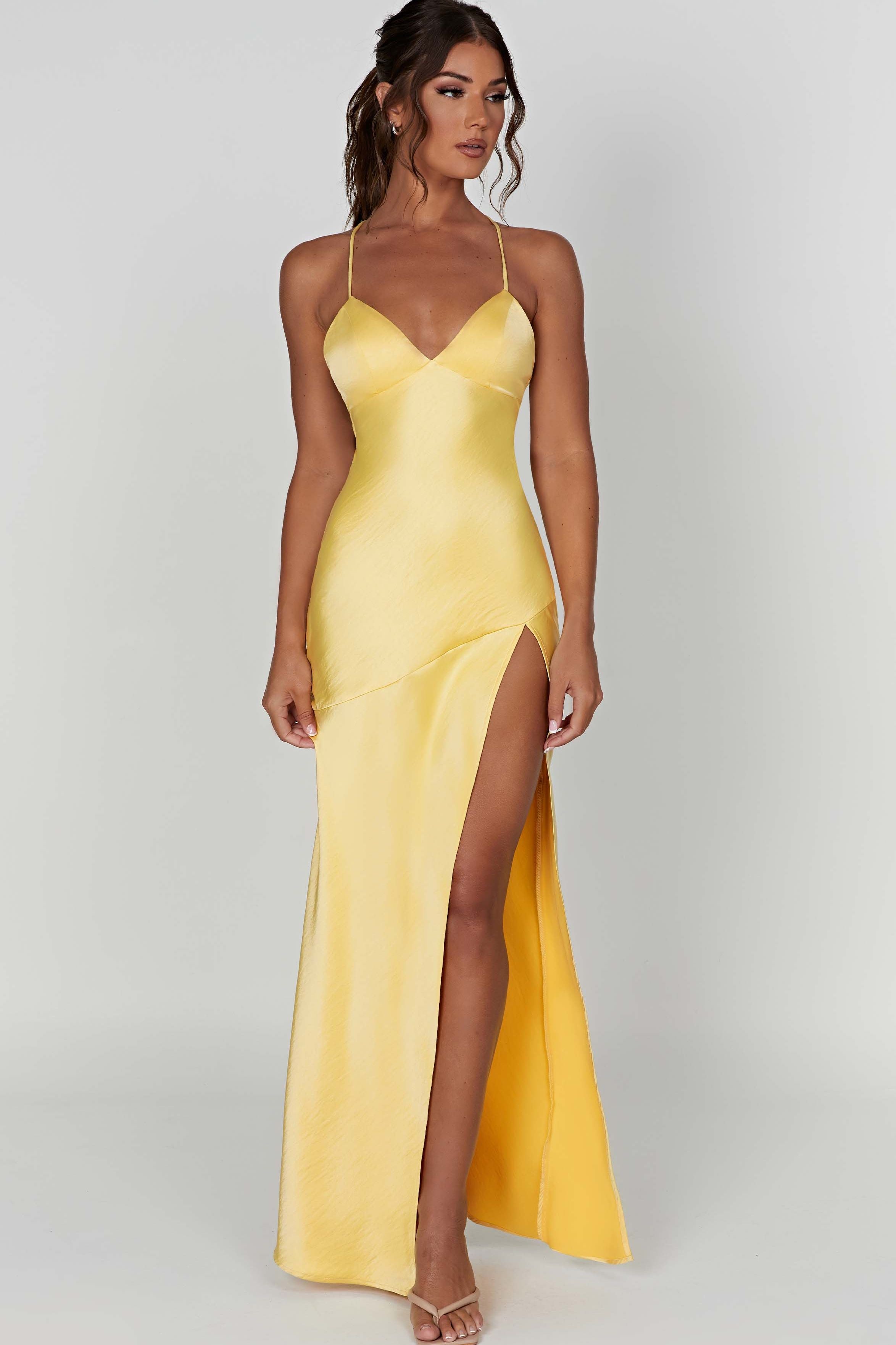 Alexia | Women's Satin Bias-Cut Maxi Dress