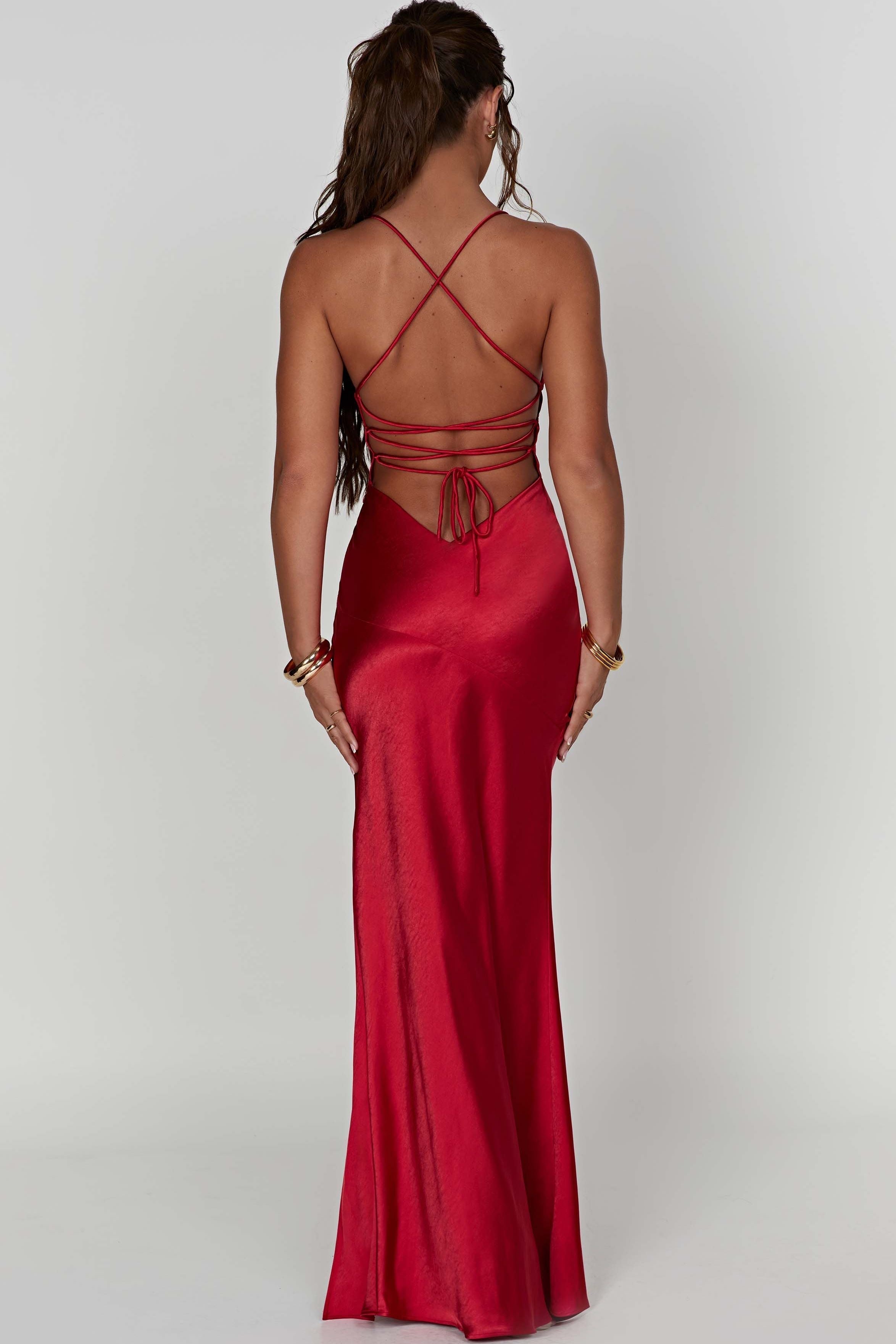 Alexia | Women's Satin Bias-Cut Maxi Dress