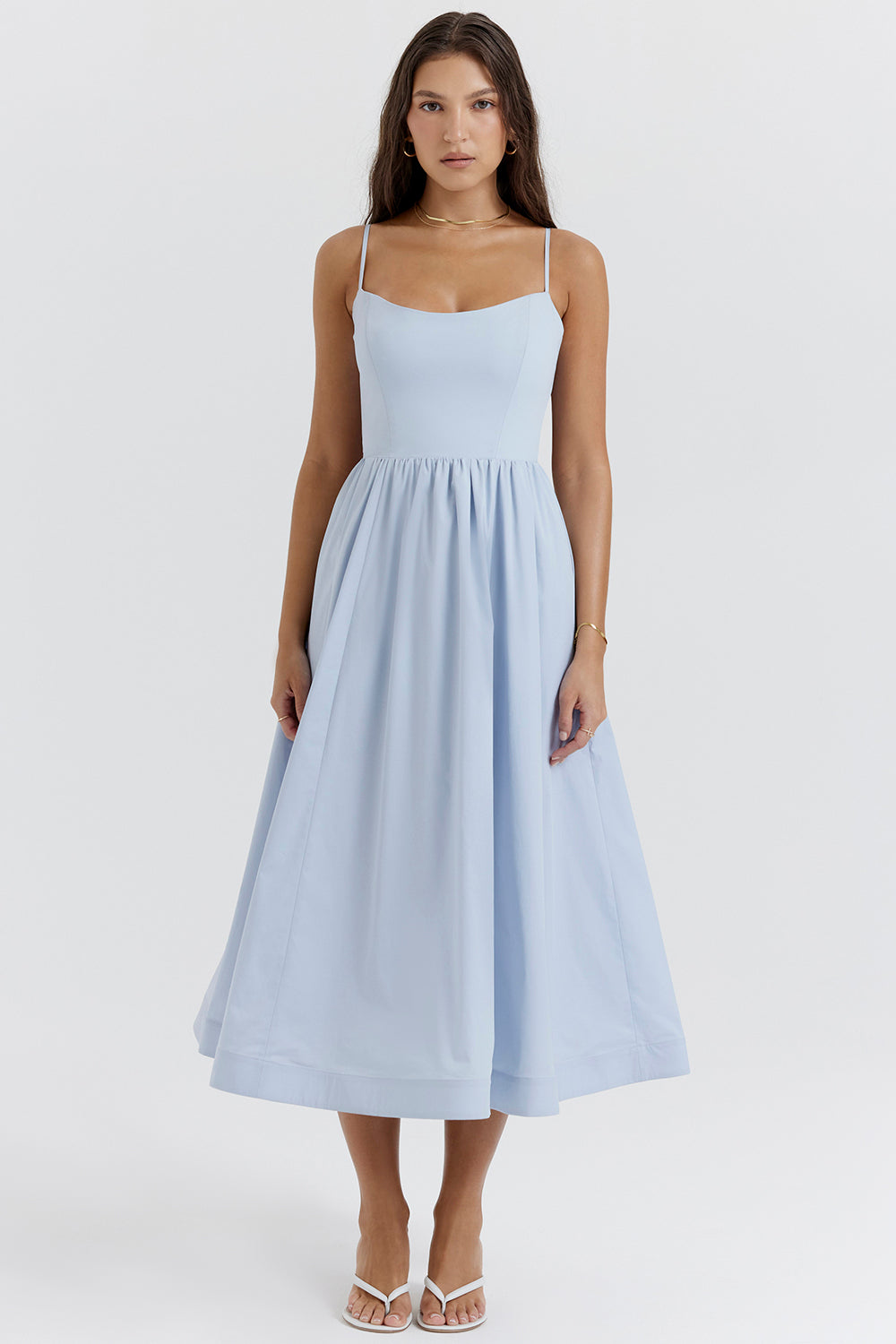 Samara | Women's Flutter Ruffle Georgette Midi Dress
