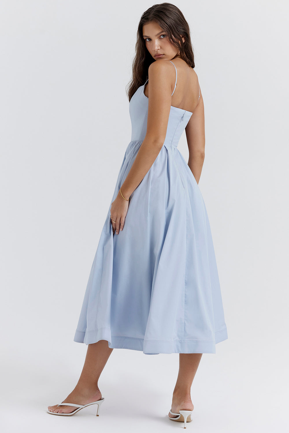 Samara | Women's Flutter Ruffle Georgette Midi Dress