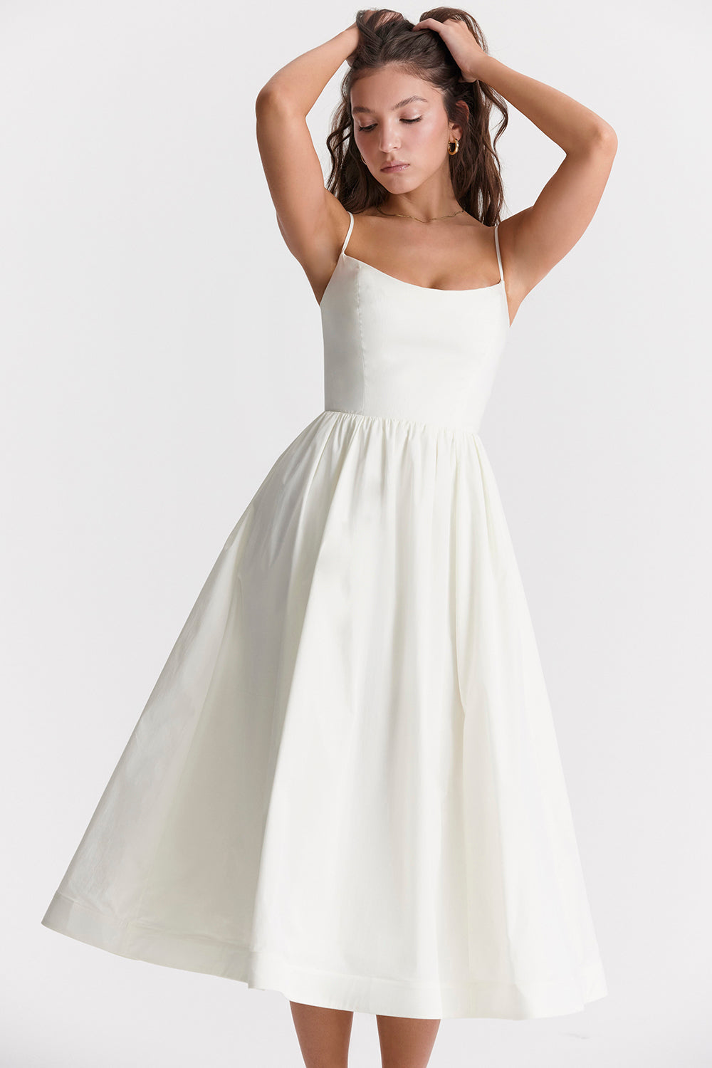 Samara | Women's Flutter Ruffle Georgette Midi Dress