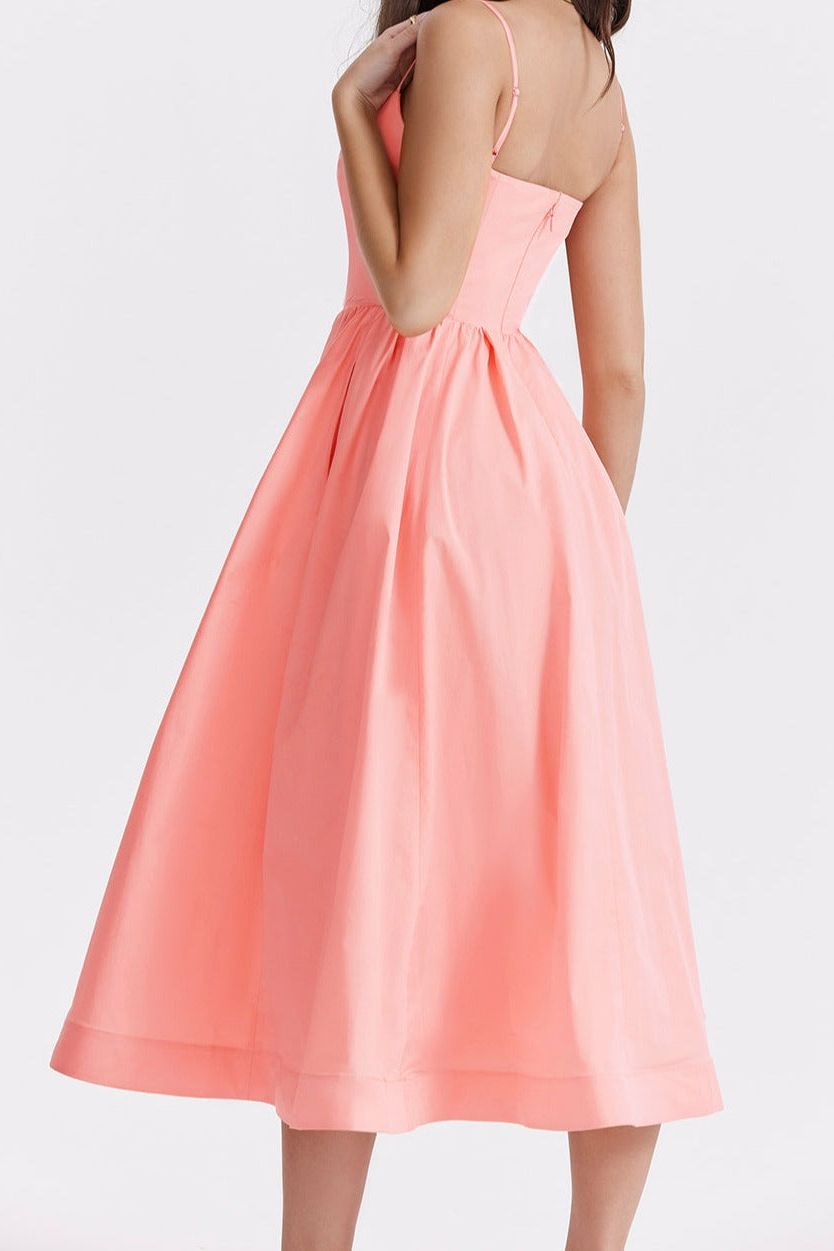 Samara | Women's Flutter Ruffle Georgette Midi Dress