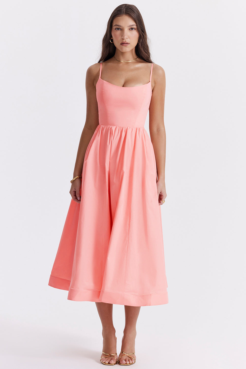 Samara | Women's Flutter Ruffle Georgette Midi Dress