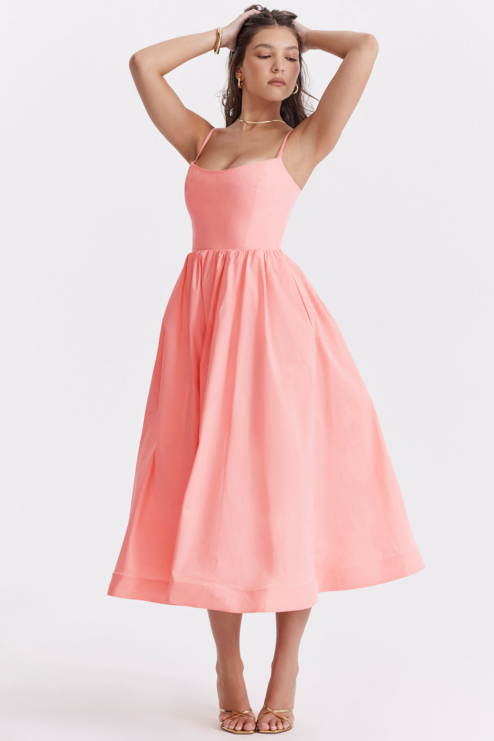 Samara | Women's Flutter Ruffle Georgette Midi Dress