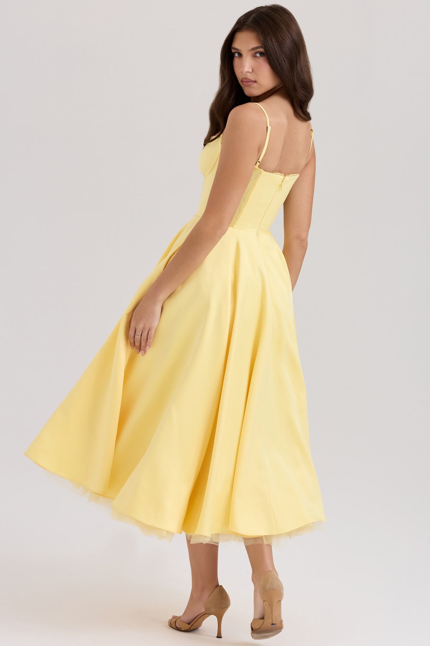 Euphemia | Women's Sculpted Texture V-Neck Midi Dress
