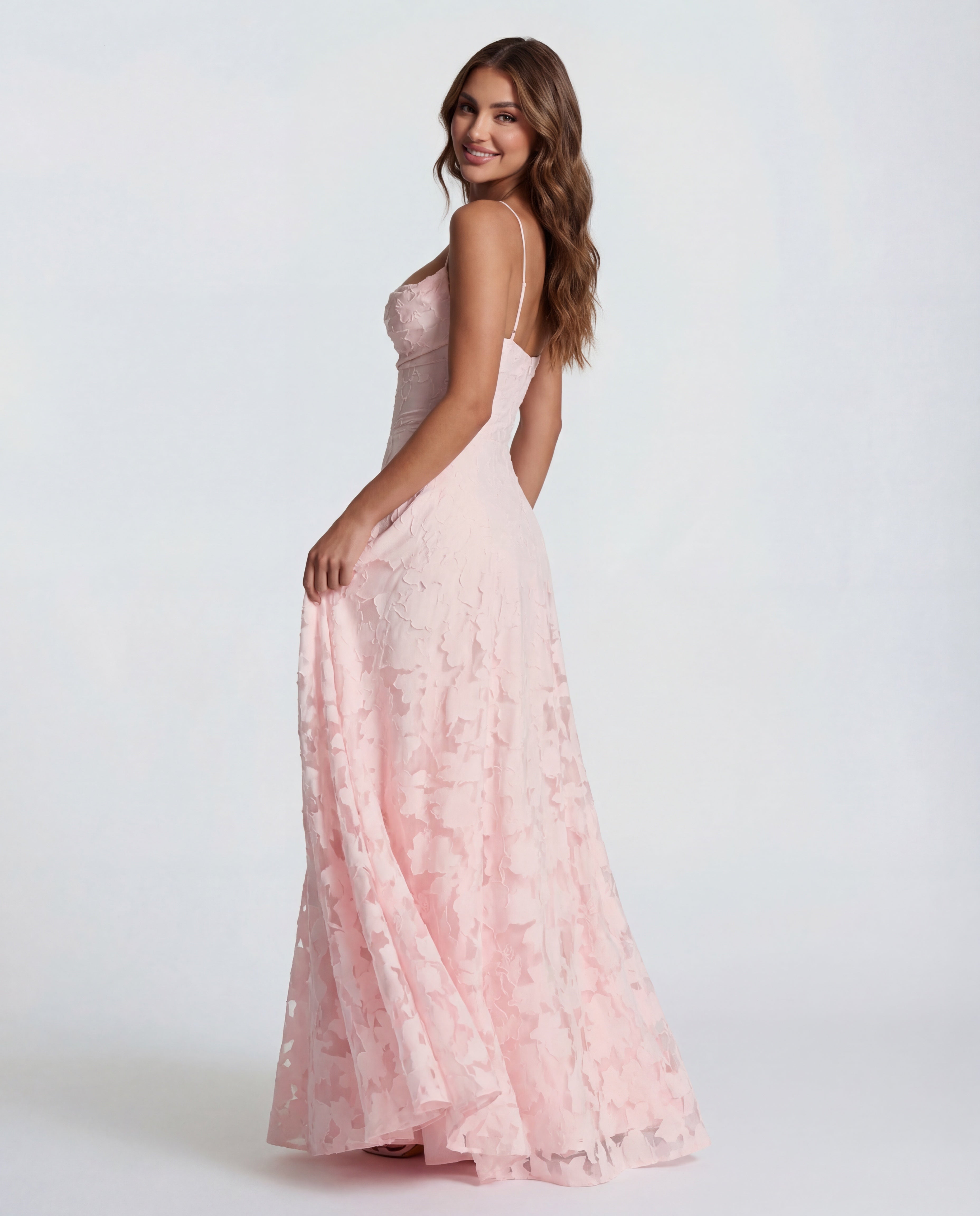Wynn | Women's Floral Burnout Jersey Cowl Maxi Dress