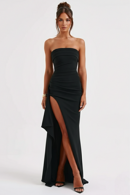 Meadow | Double Stretch Crepe Strapless Maxi Dress