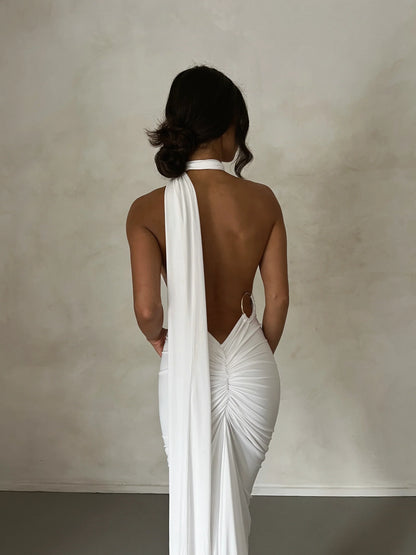 Arabella | Women's Metal-Detail Sash Maxi Gown