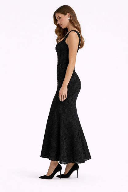 Cleo | Women's Cowl-Neck Bias-Cut Midi Gown
