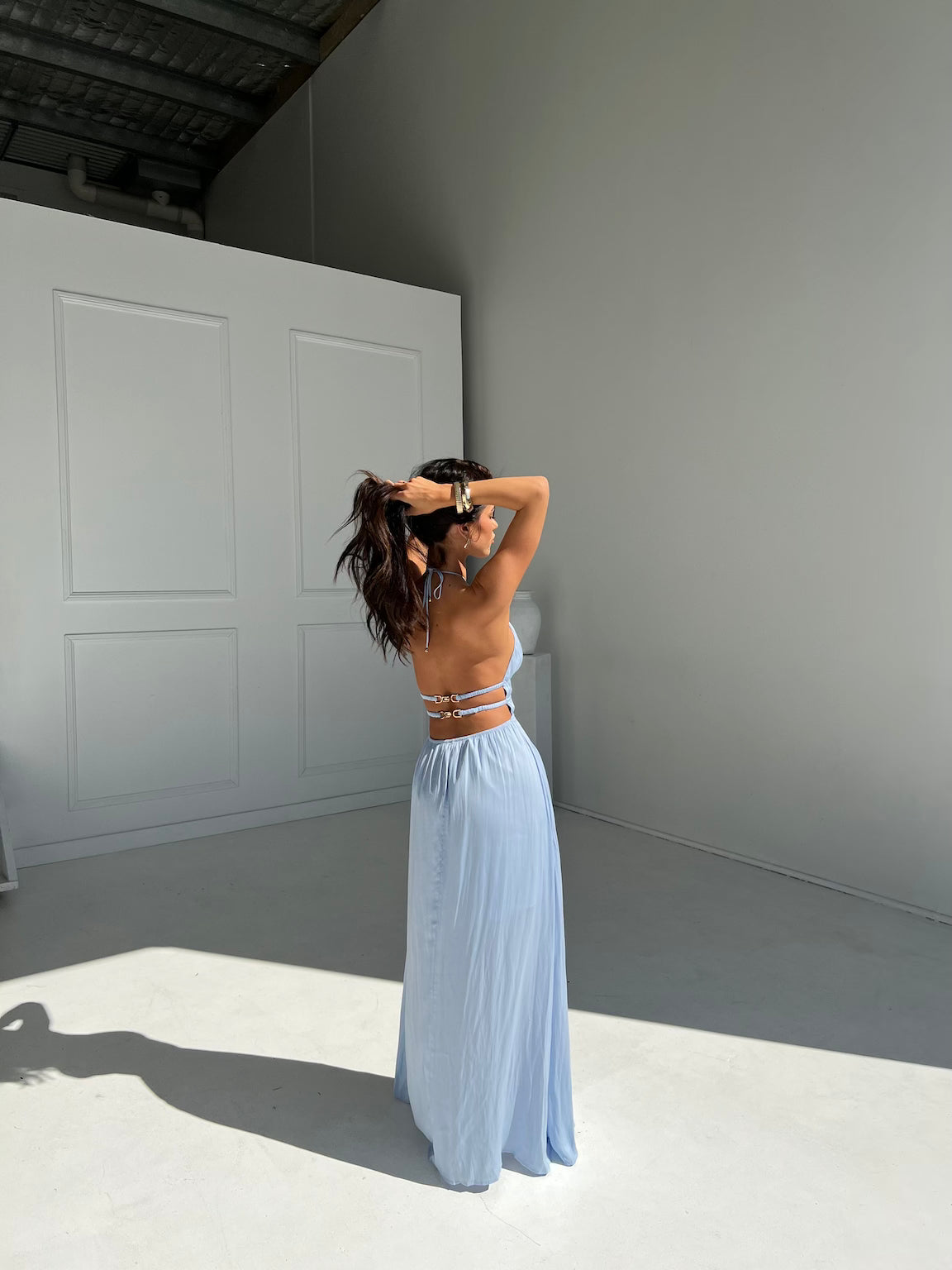 Elo | Women's Striking Plunge Cutout Maxi Dress
