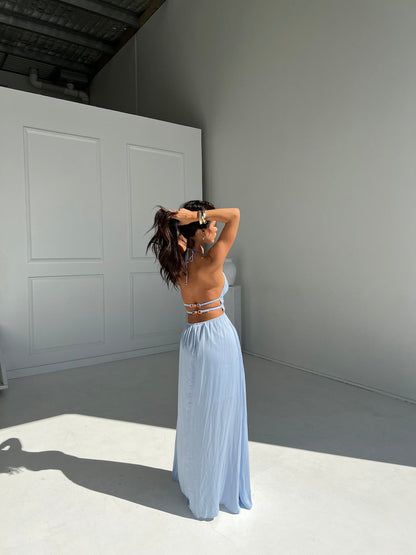 Elo | Women's Striking Plunge Cutout Maxi Dress