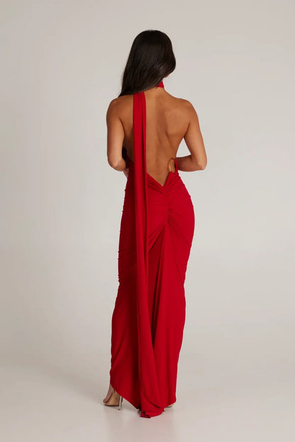Tina | Women's Grecian-Inspired One-Shoulder Maxi Dress