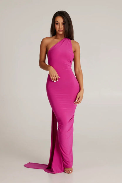 Tina | Women's Grecian-Inspired One-Shoulder Maxi Dress