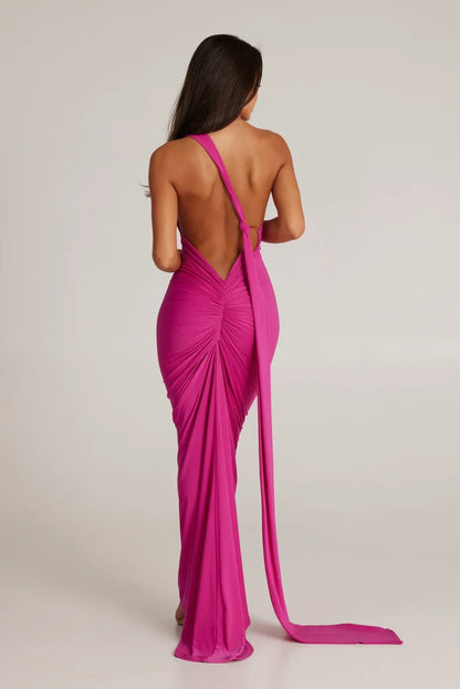 Tina | Women's Grecian-Inspired One-Shoulder Maxi Dress