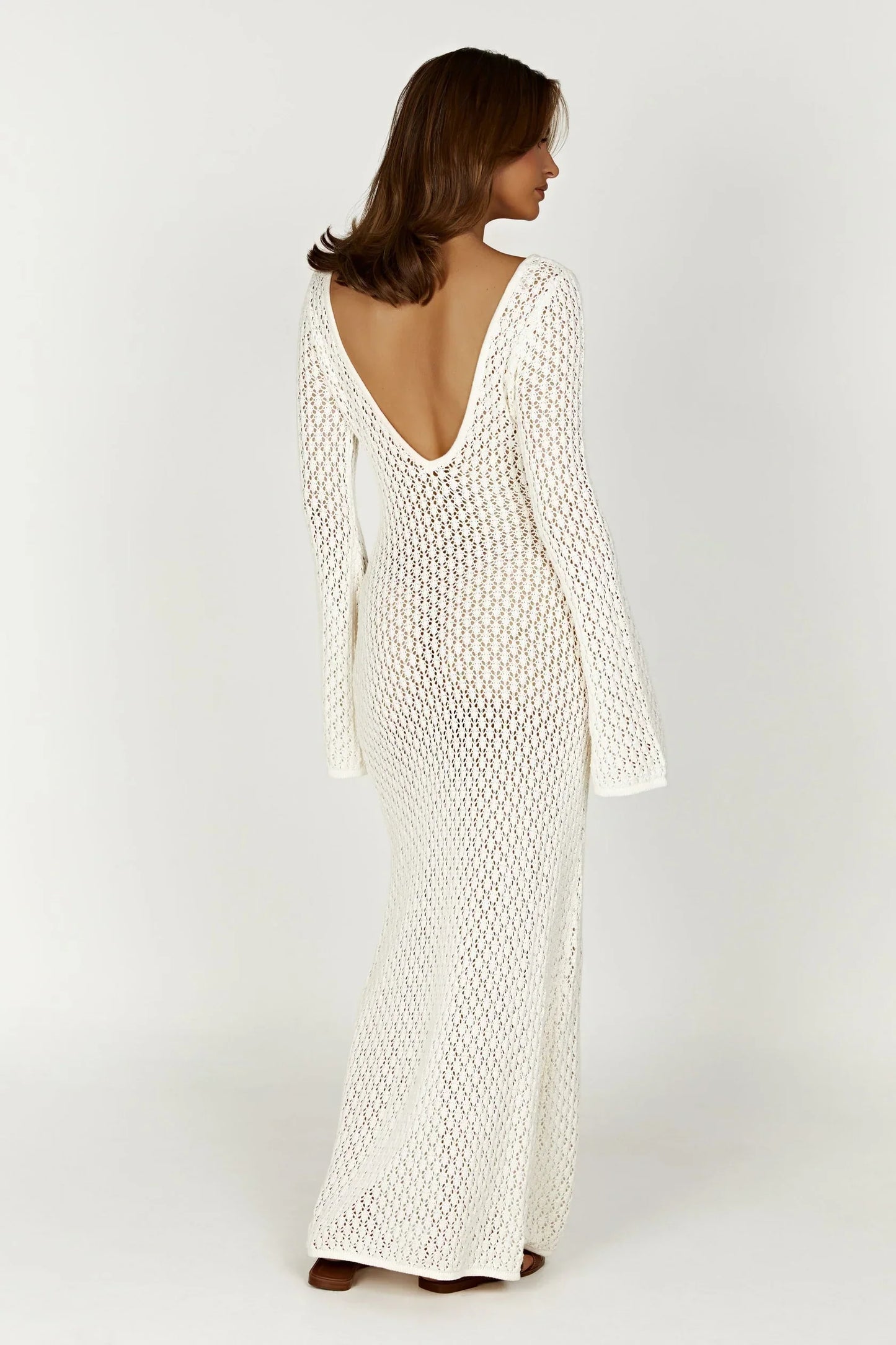 Kelsey | Women's Open-Knit Crochet Maxi Dress