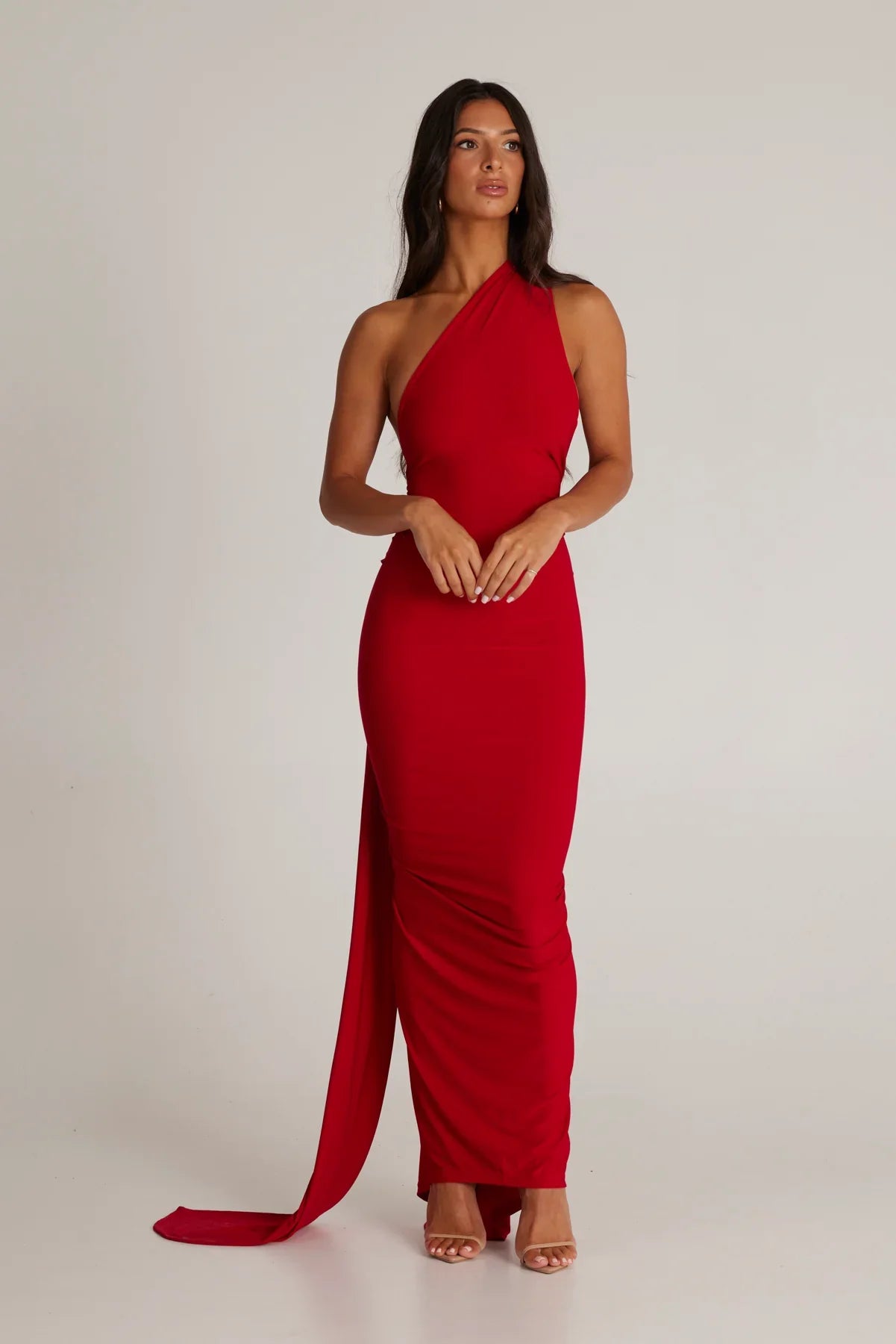 Arabella | Women's Metal-Detail Sash Maxi Gown
