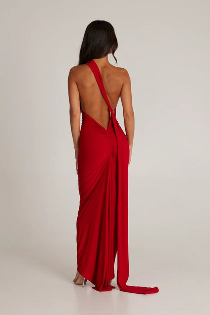 Arabella | Women's Metal-Detail Sash Maxi Gown