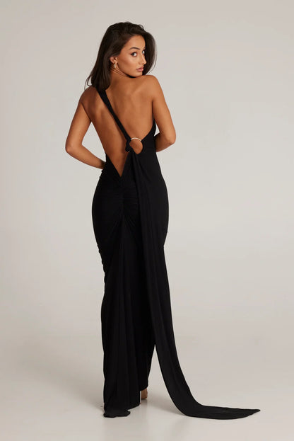 Arabella | Women's Metal-Detail Sash Maxi Gown