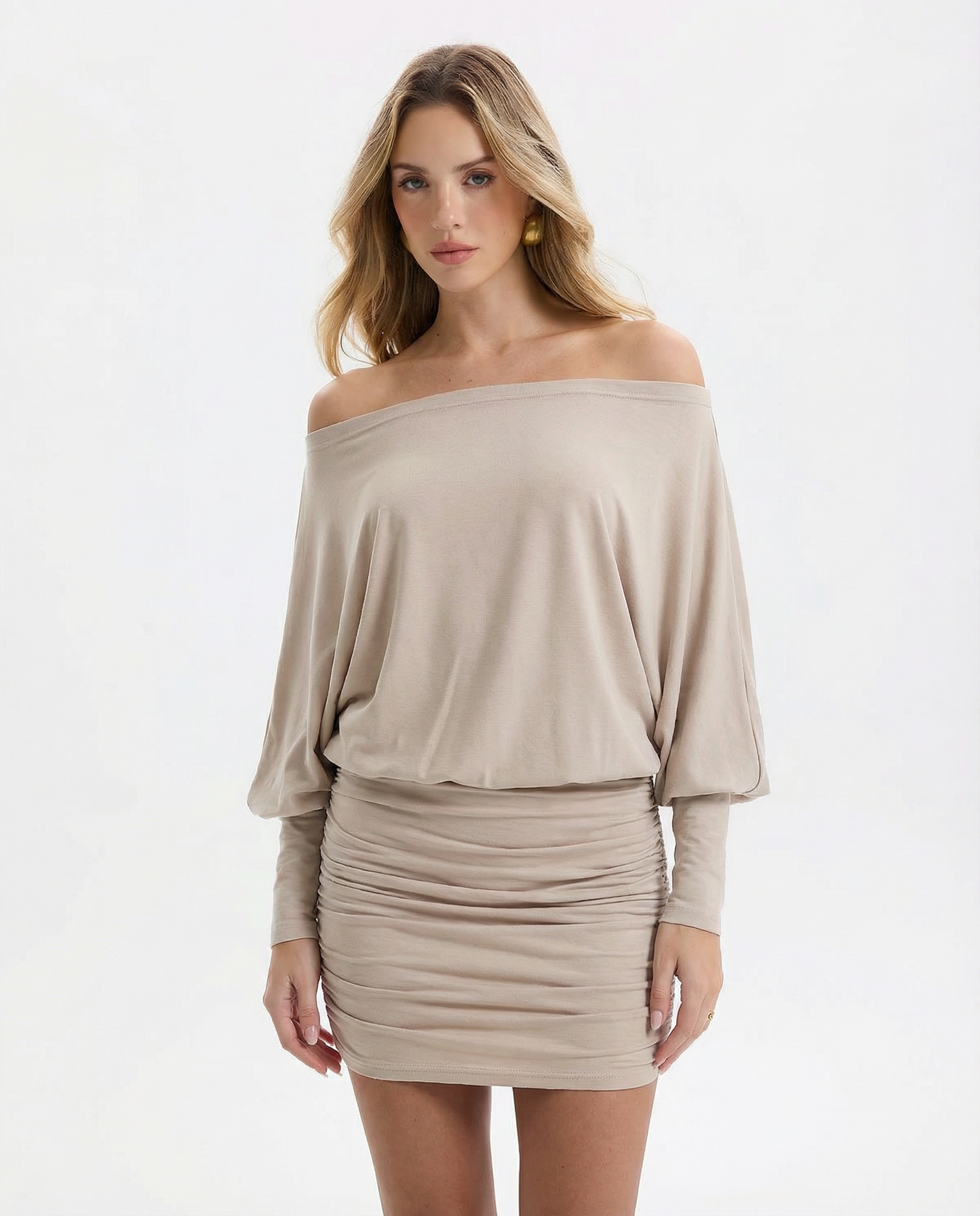 Jaimey | Women's Draped Top Ruched Skirt Mini Dress
