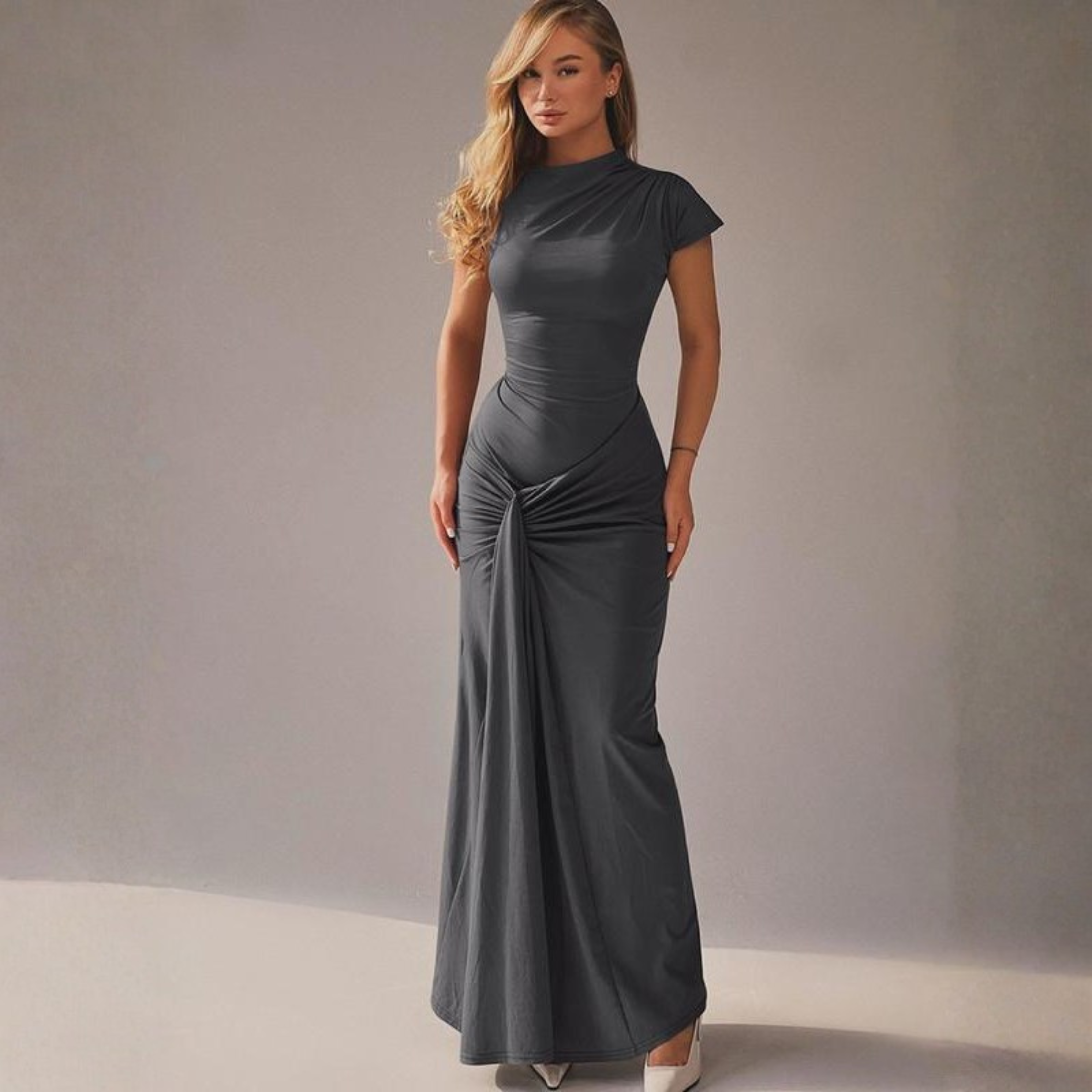 Aurora | Elegant Wrap Ruched Bodycon Formal Dress
