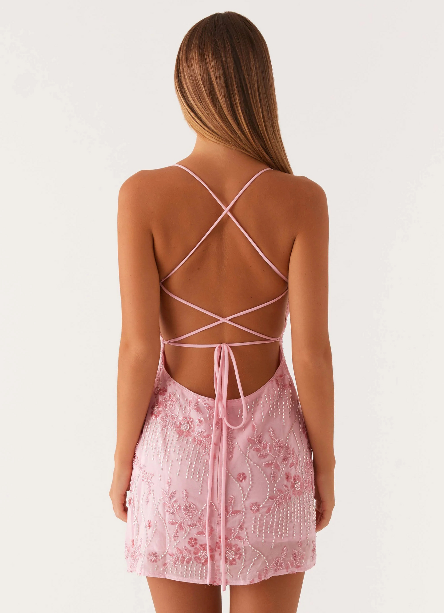 Cami | Women's Floral Sequin Beaded Mini Dress