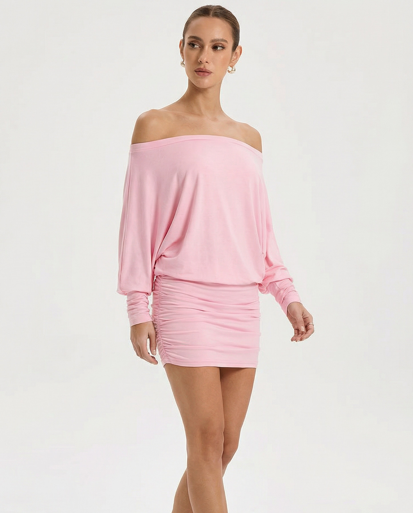 Jaimey | Women's Draped Top Ruched Skirt Mini Dress