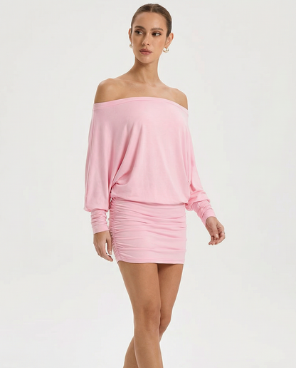 Jaimey | Women's Draped Top Ruched Skirt Mini Dress